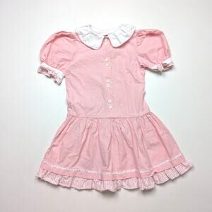 Vintage Pink and White Girls' Dress